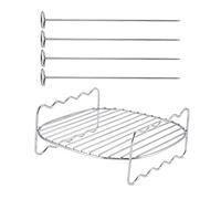 Griglia per Barbecue a Doppio Strato in Acciaio Inossidabile per Friggitrice Ad Aria Philipss HD9225, HD9920, HD9231, HD9233, HD9904, Compatibile con Forno Girarrosto e Barbecue