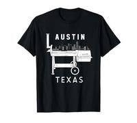 Griglia per barbecue Austin Texas Skyline Souvenir Austin Maglietta