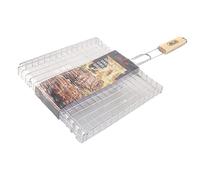 Griglia per barbecue con manico in legno, 28 x 28 cm