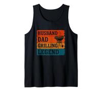 Griglia per Barbecue con Scritta Husband Dad Grilling Legend in Stile retrò Vintage Canotta