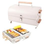 Griglia per Barbecue da Esterno, Griglia A Carbone Portatile, Cottura al Barbecue su Entrambi I Lati, Design Pieghevole E Compatto, Griglia da Campeggio E Picnic (White)