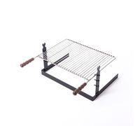 Griglia per barbecue e camino graticola acciaio inox 18/10 regolabile in altezza dim. 60x45x20 cm