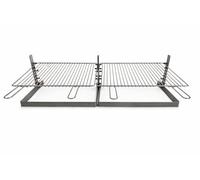 Griglia per Barbecue e Camino in Acciaio Cromato, Regolabile in Altezza, Struttura in Ferro, per Carne Pesce e Verdure (110x35 cm)