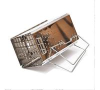 Griglia per barbecue, Griglia for barbecue Ripiano for pieghevole in acciaio inossidabile for esterni addensato, fornello a carbone portatile, zaino in spalla, picnic, festa 16 29 cm