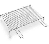 Griglia per Barbecue in Acciaio Cromato con Manici, Graticola per Camino con Piedini, per Carne e Verdure (50x35 cm)