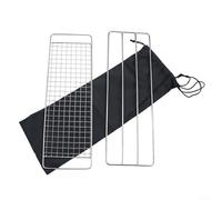 Griglia per barbecue in acciaio inox, 38 x 12 cm, ad alta resistenza per grigliare più oggetti, perfetta per riunioni (C)