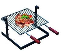 Griglia per barbecue in ferro battuto con manici in legno - 40X40 cm.
