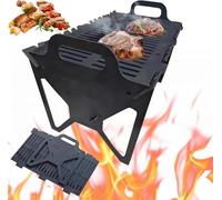 Griglia per barbecue pieghevole per una facile conservazione in acciaio, nessuna installazione necessaria, griglia per barbecue, griglia portatile per campeggio, tailgating, camper, cucina all'aperto