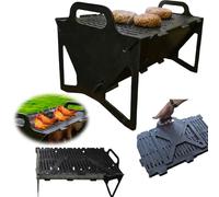 Griglia per barbecue portatile pieghevole, griglia da esterno con design a fessure, installazione rapida senza attrezzi in 30 secondi, dimensioni 40 x 22 x 10 cm, ideale per esterni, campeggio