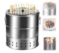 Griglia per barbecue verticale da appendere, con barilotto in rete in acciaio inox con cestello per cucinare all'aperto
