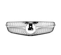 Griglia Per Benz Per C-class W204 2008-2014 C180 C200 C350 Argento Cromato Diamanti Griglia Nero Lucido Per GTR Stile Paraurti Anteriore Griglia Griglie(D-Silver)