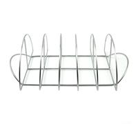 Griglia per bistecca a semicerchio per grigliare bistecche, ali di pollo, frutti di mare e verdure con struttura in acciaio inossidabile resistente alla ruggine e protezione sicura dei bordi