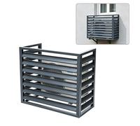 Griglia per condizionatore esterno senza copertura, in alluminio resistente agli agenti atmosferici, protezione da animali e foglie, adatta a palazzi a più piani 100×50×70 (1.5P) Nero