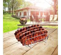 Griglia per costine da barbecue multifunzione, facile da pulire, per