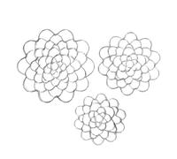 Griglia per Fiori, in Acciaio, Motivo Floreale, in 3 Pezzi, per Piante e vasi