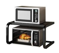 Griglia per Forno a microonde espandibile a 2 Livelli,Organizer per bancone da Cucina con ripiano per tostapane Regolabile in Acciaio al Carbonio,Rack per Stampante Desktop per Ufficio Domestico