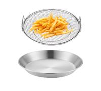 Griglia per friggere con efficiente scarico 'olio, vassoio filtrante in acciaio inox per drenare l'olio, pratico filtro alimentare per cucina e accessori per friggere ad aria calda