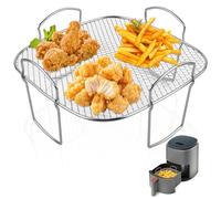 Griglia per friggitrice ad aria calda, accessorio per friggitrice ad aria calda Cosori, 5,5 l XXL/6,4 l 304, in acciaio inox quadrato, compatibile con la maggior parte delle friggitrici ad aria calda