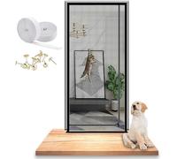 Griglia per gatti per porta del balcone, protezione antipolvere con cerniera, trasparente, grande porta da costruzione, per interni ed esterni, riconversione di rinnovamento trasparente (nero, 150 x