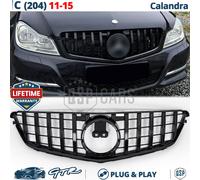 GRIGLIA PER Mercedes W204 C204 11-15 Calandra Nero Lucido GT-R Style