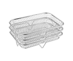 Griglia per pancetta per friggitrice ad aria - Vassoio di raffreddamento con griglia ara e Mesh Đe 19,5 x 13,4 cm | Griglie D́e Riposo Páara Bistec Rimovibili D÷e 3 Livelli | ejilla Disidratato