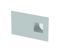 Griglia per parete esterna combinata ComfoEdge Dupla DN160, ingresso aria esterna a sinistra, effetto acciaio inossidabile di Zehnder - 990430576