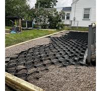 Griglia per pavimentazione in ghiaia a nido d'ape, resistente, per vialetti, vialetti e giardini, sistema di stabilizzazione del terreno (2 m x 2 m x 3 m), multiplo