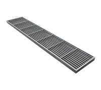 Griglia per pavimento in acciaio inox a basso profilo, copertura per canali di drenaggio lineari, per terrazza, cortile, garage, vialetto e patio, kit di scarico (100 x 20 x 3 cm)