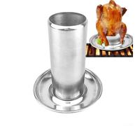 Griglia per pollo in acciaio inox per forno o barbecue, supporto per cottura di pollame, distribuzione uniforme del calore, supporto per pollo ubriaco per barbecue in cortile, campeggio, cucina