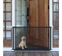 Griglia per porte per cani, portatile, 153 x 78 cm, per interni, senza drilling in rete, per la casa, per la porta degli animali domestici