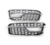 Griglia per radiatore Nero/Argento Coppia Nido D'ape Auto Anteriore Nebbia Coperchio Della Lampada D'ape Griglia Griglia Paraurti Per S5 A5 S-Lines Paraurti 2013-2016 Copertura Fendinebbia(Chrome Silv