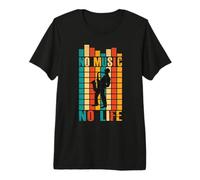 Griglia per Sassofono retrò No Music No Life Maglietta Premium