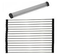 Griglia per sopra lavello Scola piatti posate stoviglie frutta verdure cm 43x30 richiudibile salvaspazio cucina in accaio inox antigraffio antiscivolo sotto pentola