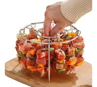 Griglia Per Spiedini Per Friggitrice Ad Aria - Griglia In Acciaio Inossidabile Per Grigliare, Porta Spiedini Per Pollo, Carne, Verdure, Barbecue, Cuochi Domestici, Cucina, Verdure, Carne, Cena In Fami