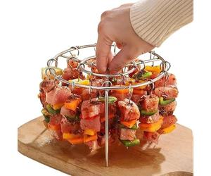 Griglia Per Spiedini Per Friggitrice Ad Aria - Griglia In Acciaio Inossidabile Per Grigliare, Porta Spiedini Per Pollo, Carne, Verdure, Barbecue, Cuochi Domestici, Cucina, Verdure, Carne, Cena In Fami
