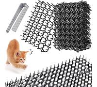 Griglia per spine contro i gatti, 12 pezzi, barriera per animali con picchi, griglia per spine per gatti, tappetino per dissuasore per gatti, spine anti-gatto