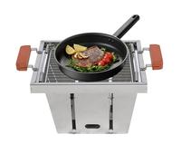 Griglia Piccola Portatile | Bruciatore a Carbone Regolabile in 4 Altezze,Fornello Pieghevole da Cucina | per Picnic All Aperto Campeggio Barbecue Giardino Spiaggia Escursioni Avventura Balcone