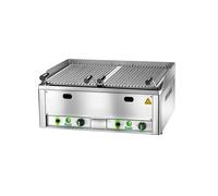 GRIGLIA PIETRA LAVICA A GAS DOPPIA DA BANCO CUCINA PROFESSIONALE cm 66 x 60 x 30