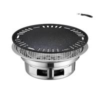 Griglia portatile a carbonella, affumicatore multifunzione per campeggio, picnic, terrazze e cortili, include una teglia da forno e una rete, ideale per cucinare all'aperto e riunioni di famiglia