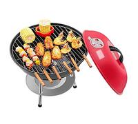 griglia portatile, Griglia for Barbecue Forno a Carbone for Uso Domestico, Mini Ripiano for Portatile da Esterno, Piccolo Rotondo con Coperchio, Corpo Rimovibile for Una Facile Pulizia