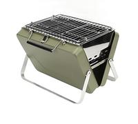 Griglia portatile per barbecue a carbone, design pieghevole a quaderno per il campeggio e la cucina all’aperto, griglia in acciaio inossidabile resistente alle alte temperature con (Verde)