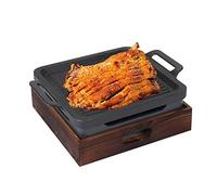 Griglia portatile per barbecue, Griglia for barbecue coreana, carbone attivo, antiaderente, in lega di alluminio, for interni ed esterni, diverse misure, base antiscottatura(22.5cm*22.5cm)