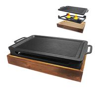 Griglia portatile per barbecue, Griglia for barbecue coreana in lega di alluminio antiaderente, divisa in più dimensioni, for interni ed esterni, for 4-6 persone(41cm*27.5cm)