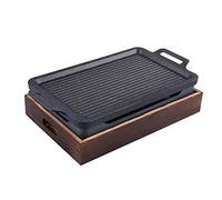 Griglia portatile per barbecue, Griglia for barbecue in lega di alluminio for interni ed esterni, con fornello ad alcol coreano, diverse dimensioni(31cm*20.5cm)