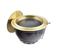 Griglia portatile per barbecue, Set barbecue a carbonella con scarico fumi, 40 cm x 24 cm, for 6-10 persone(C)