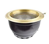 Griglia portatile per barbecue, Set barbecue a carbonella con scarico fumi, 40 cm x 24 cm, for 6-10 persone(G)