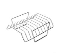 Griglia professionale per costolette di ricambio, design a V a lunga durata, per cucinare uniformemente, accessori per barbecue per costolette di maiale, cosce di pollo, argento 20 x 33,5 cm