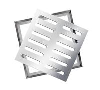 Griglia quadrata per fognature in acciaio inox, 250 x 250 mm, con telaio, resistente, griglia di drenaggio dell'acqua piovana, coperchio per pozzo per acque reflue, per uso esterno