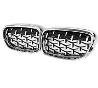 Griglia Radiatore 2Pcs Car Paraurti Anteriore Cofano Rene Griglia Diamante Meteor Racing Griglia Verniciata Cromata Per BMW Serie 3 Per E90 2009-2012 Griglia Anteriore Veicolo