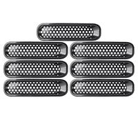 Griglia Radiatore 7 Pz/set Gloss Black Car Front Racing Grill Insert Mesh Grille Per Jeep Per Wrangler Per JK 2007-2017 Plastica ABS Parti Di Ricambio Auto Griglia Anteriore Veicolo